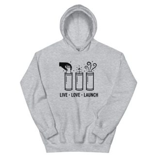 Foxfur Ink — live love launch hoodie gray w black graphics01